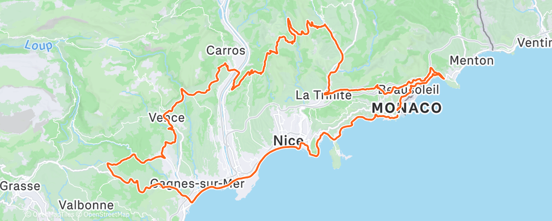 Map of the activity, Fietsen