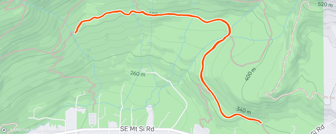 Map of the activity, Birthday trail run with River
