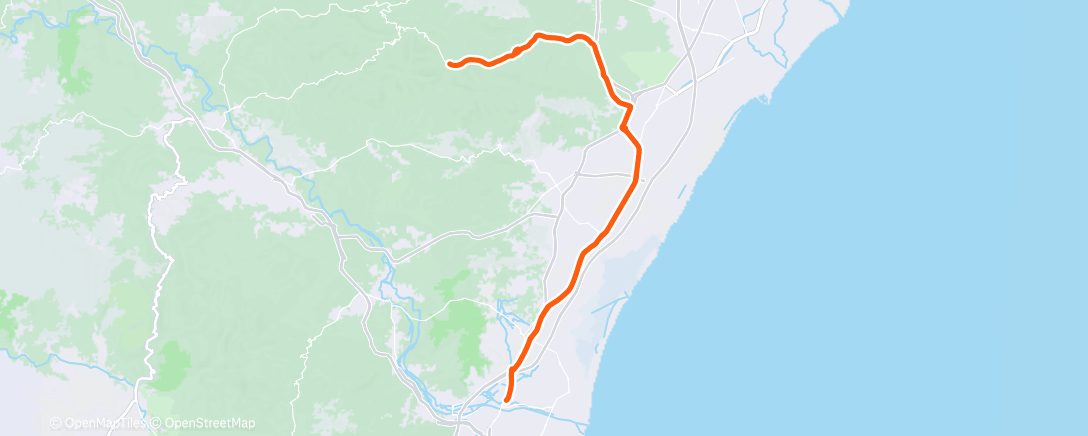 Map of the activity, Vuelta ciclista por la tarde