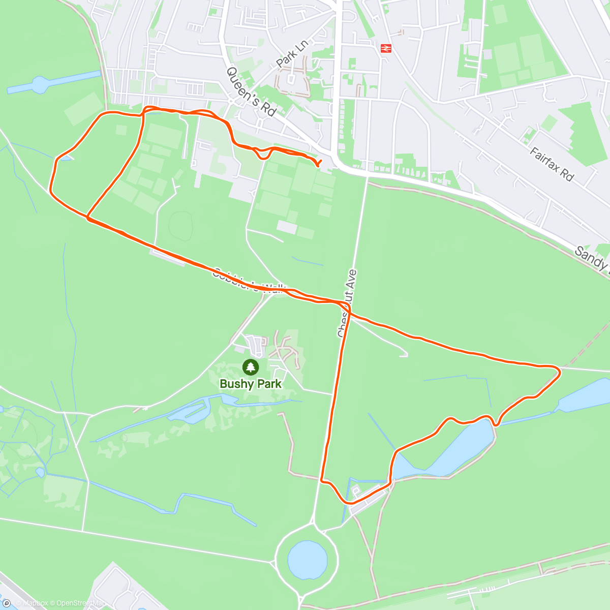 Map of the activity, A Thursday run with the Stragglers