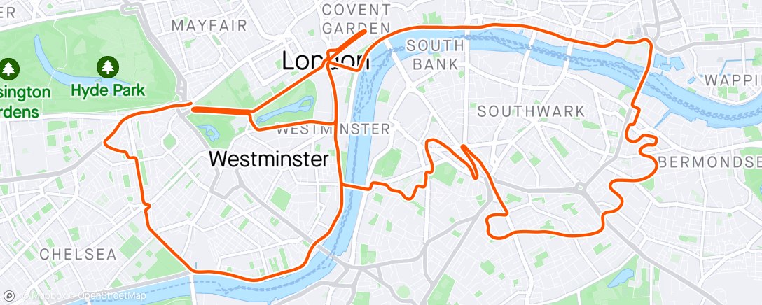 Mapa da atividade, Zwift - London 8 in London