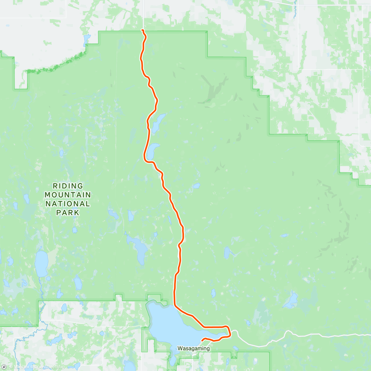 Mapa de la actividad (ROUVY - Riding Mountain National Park | Canada)