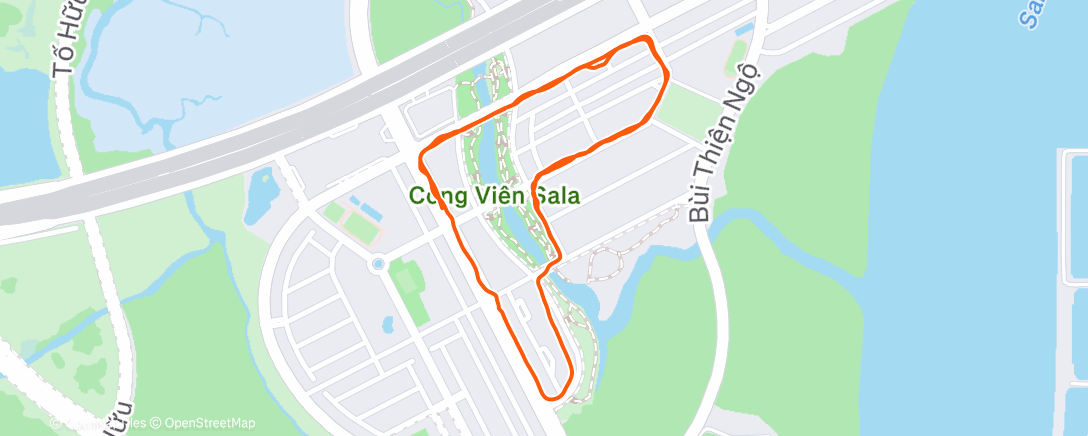Map of the activity, Evening Run