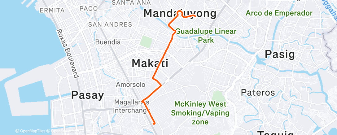 Map of the activity, 🌙  bike to christmas party!