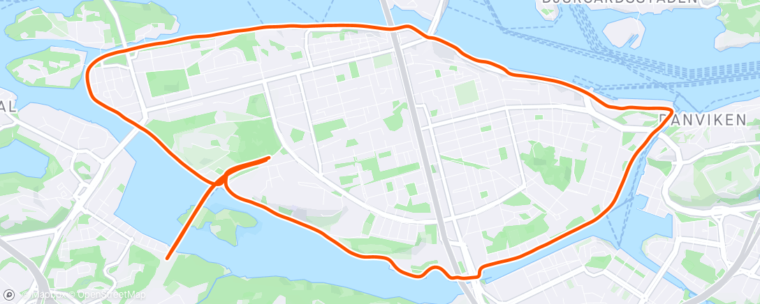 Map of the activity, 3 x 3 km threshold / 2 min jog