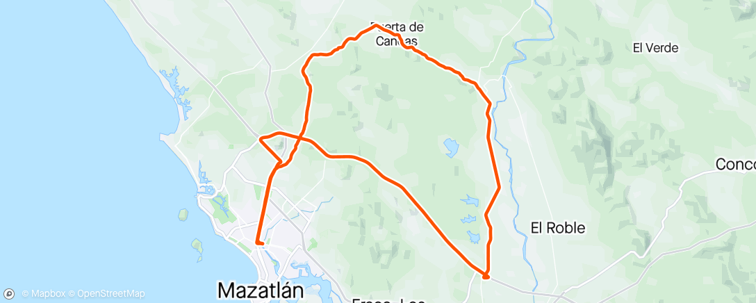 「Vuelta en bicicleta de montaña a la tarde」活動的地圖