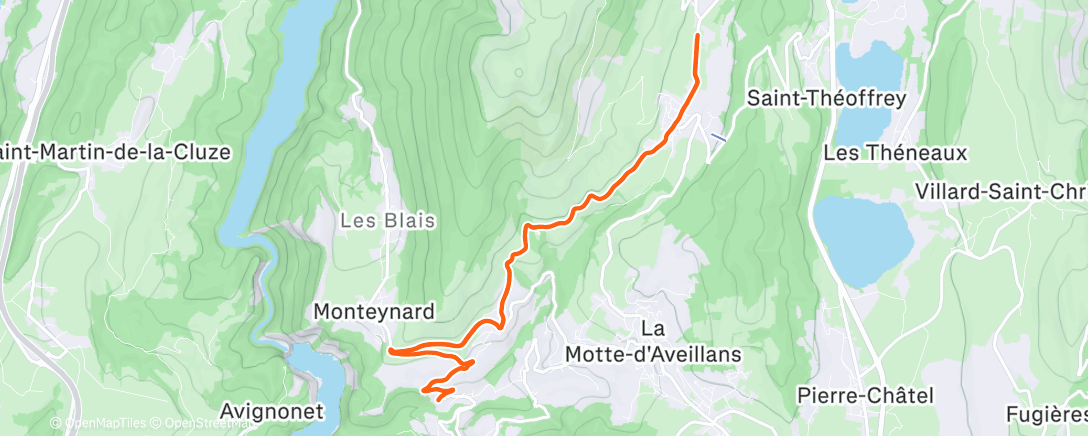 Map of the activity, Sortie vélo le midi