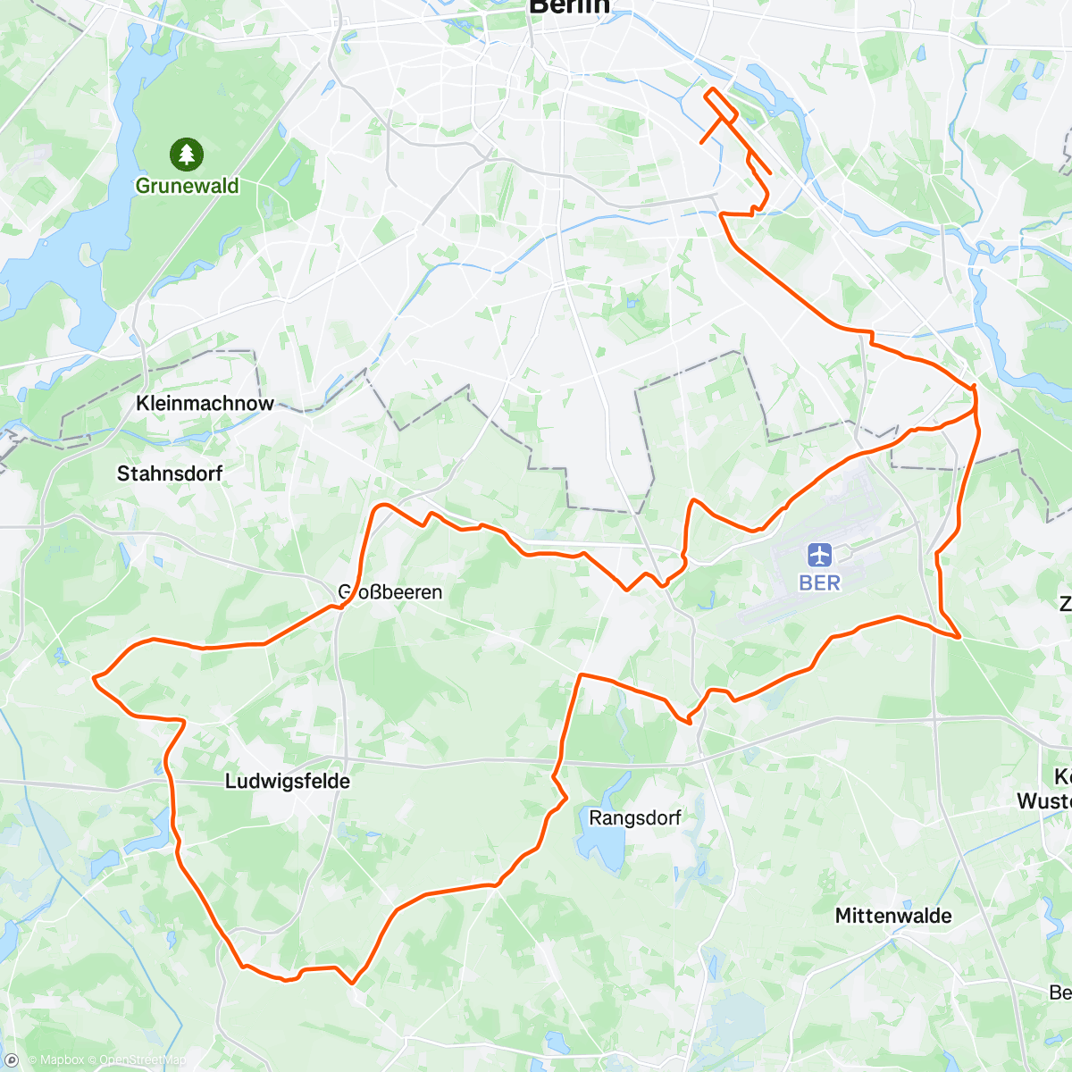 Map of the activity, Sonntagsausfahrt mit dem Radsportverein ADW