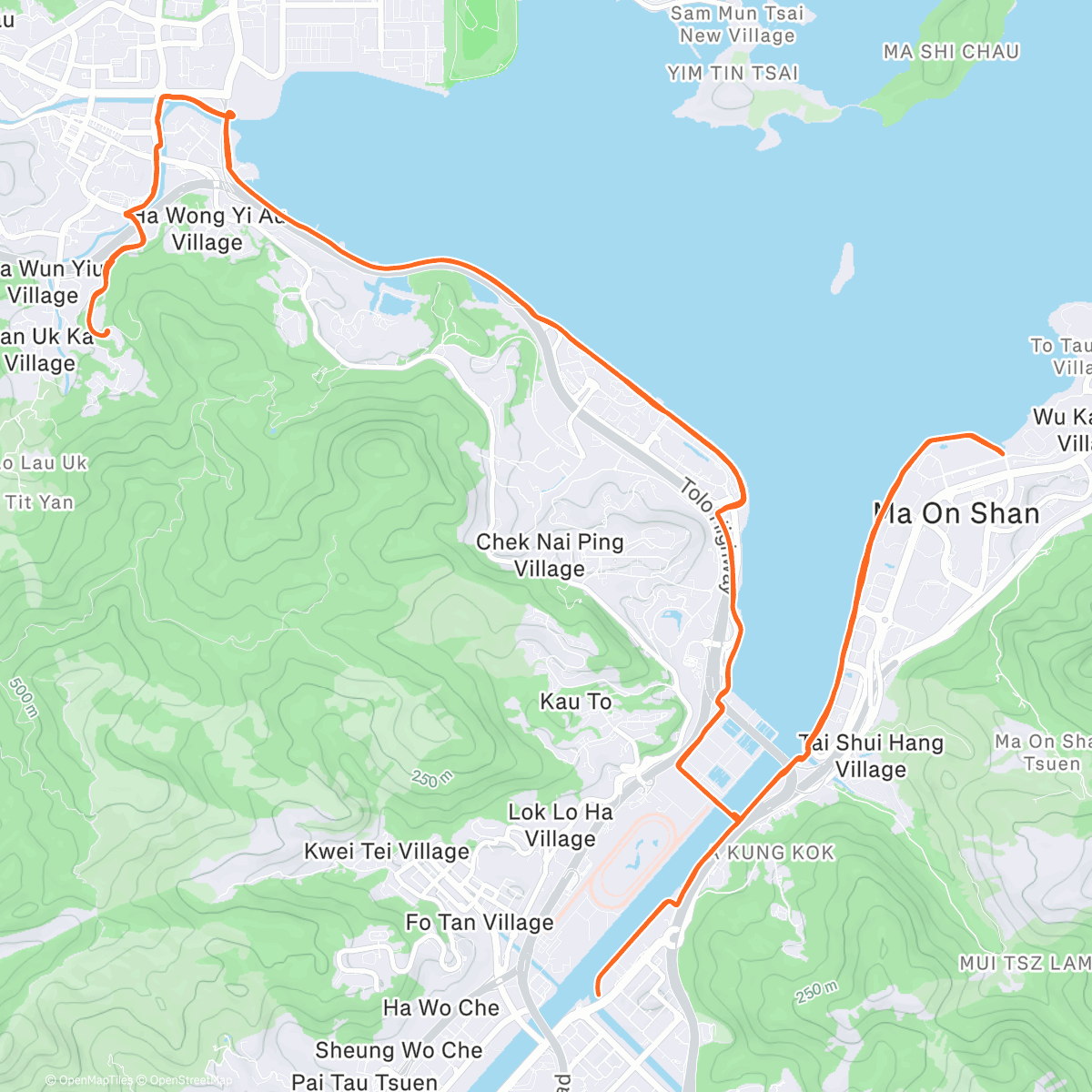 Map of the activity, Night Ride