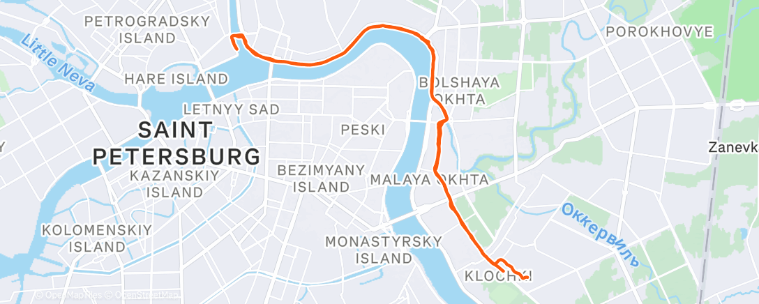 Map of the activity, Ночной забег