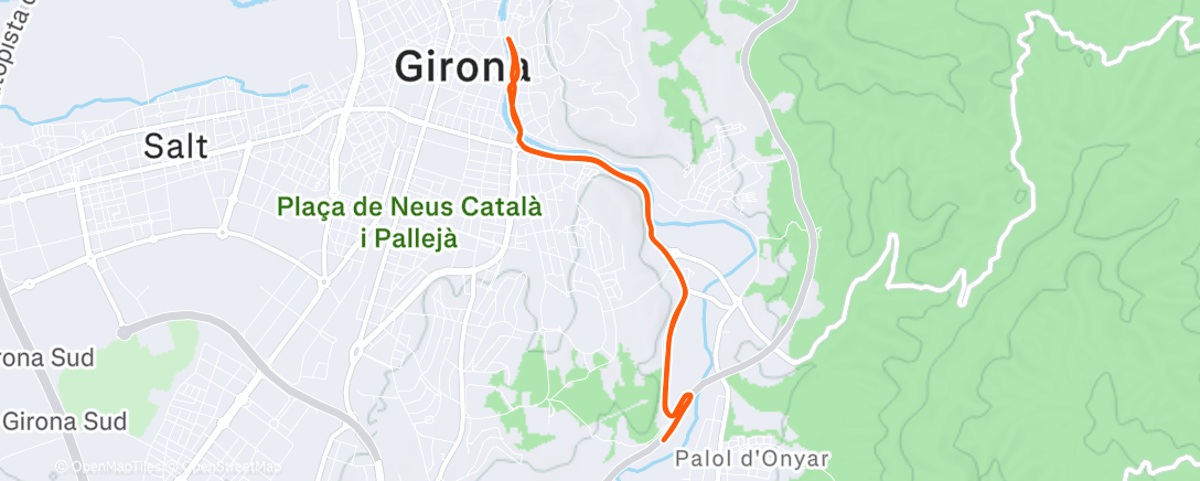 Map of the activity, Afternoon Run