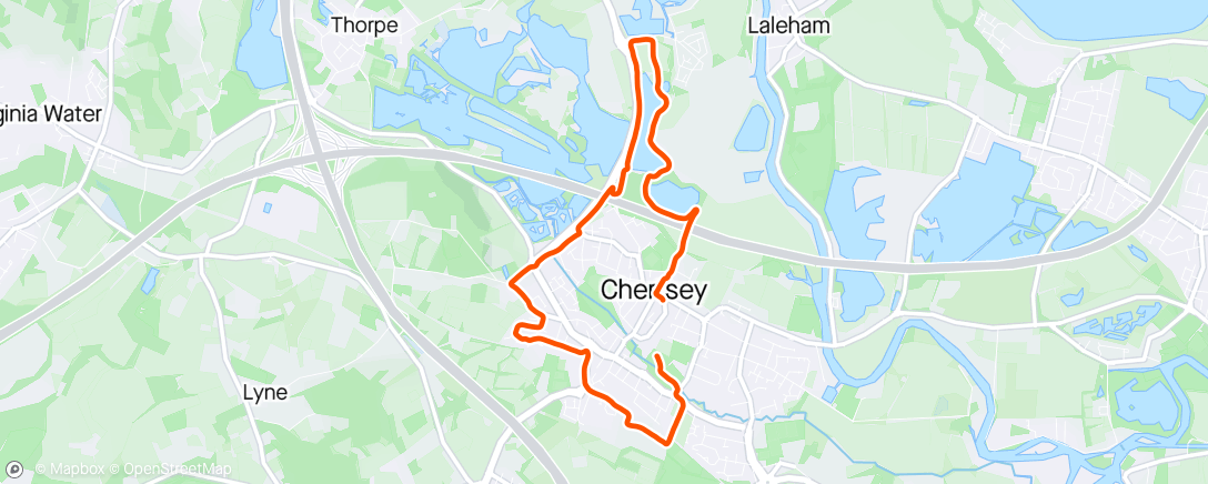Map of the activity, Affinity Lake and Housing Estate Loop Anticlockwise 5 miles