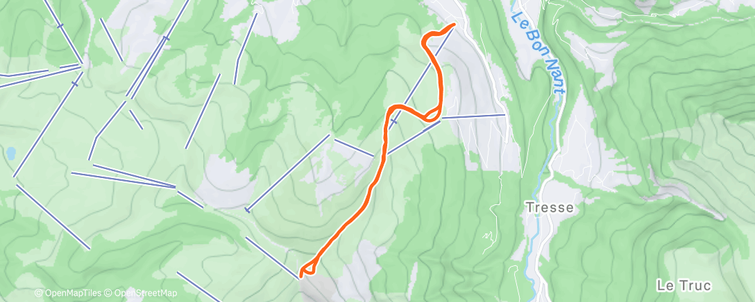 Map of the activity, Skimo