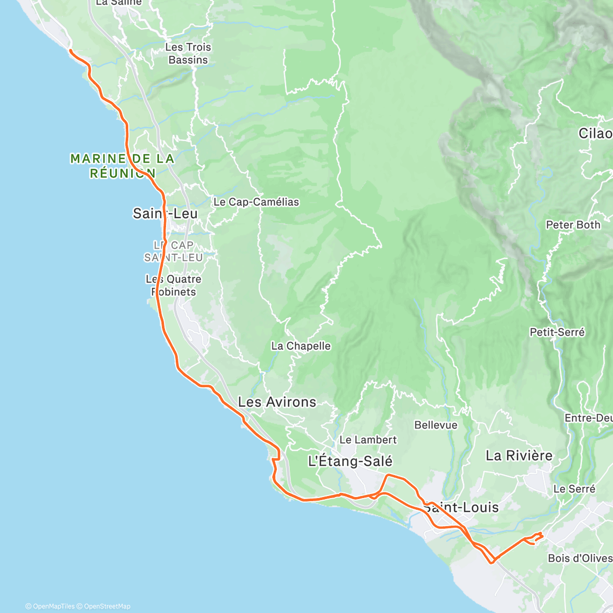 Map of the activity, Dernière Sortie club de cette année tranquille très humide avec beaucoup de vents et retour rapide pour finir tranquille 💚💛🖤🚴🚴🚴🚴🚴👌🇷🇪🎉🎊🥳