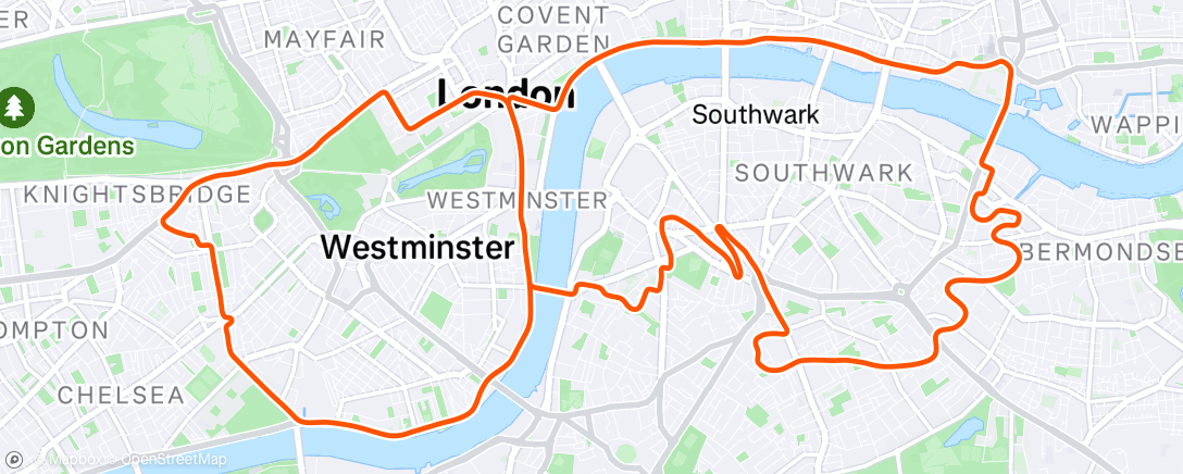 Map of the activity, Zwift - Greater London 8 in London