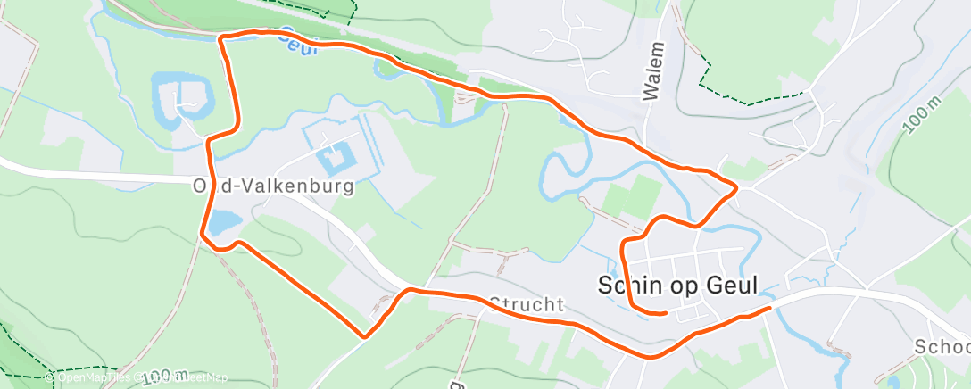 Map of the activity, Afternoon Run