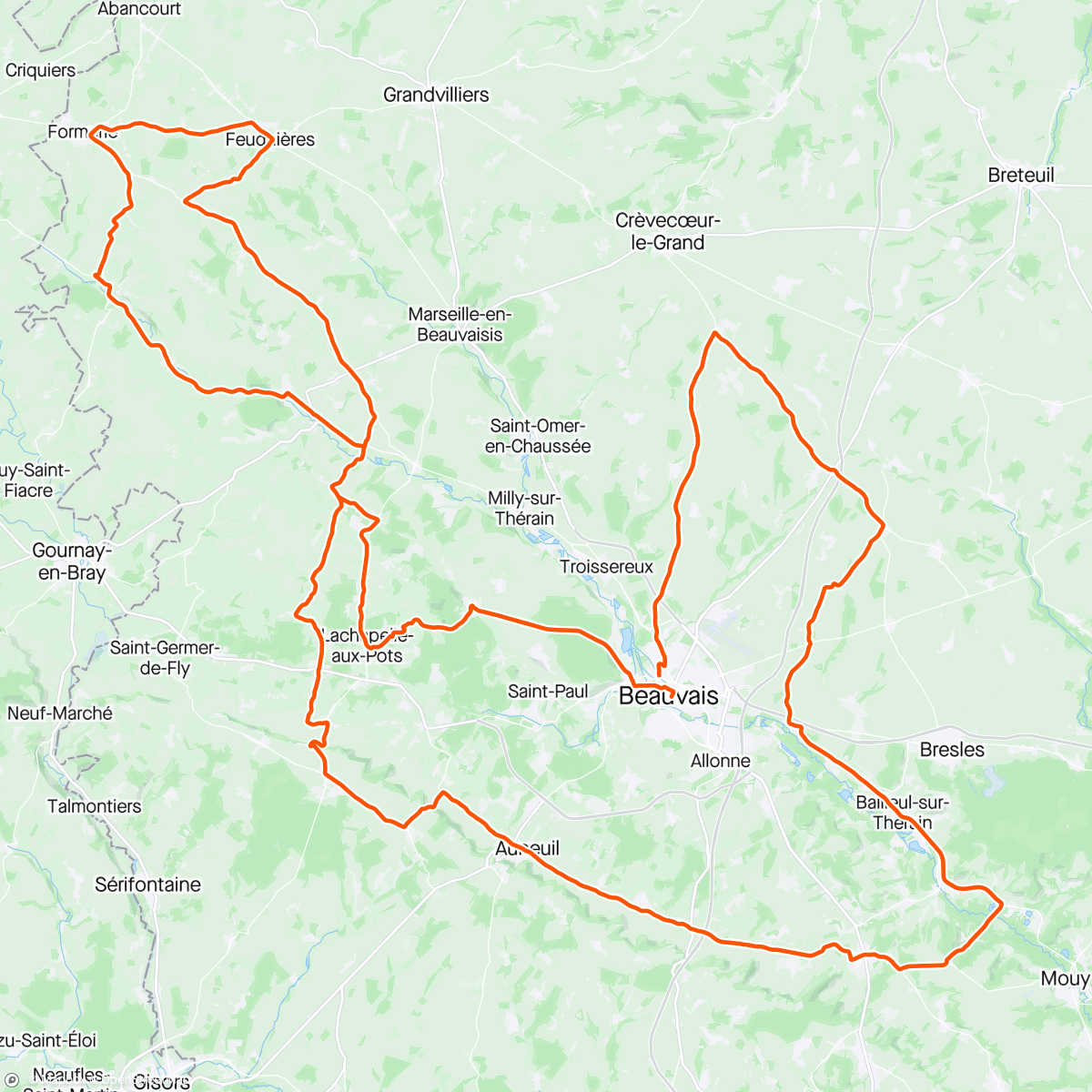 Map of the activity, Ronde L'Oise #4