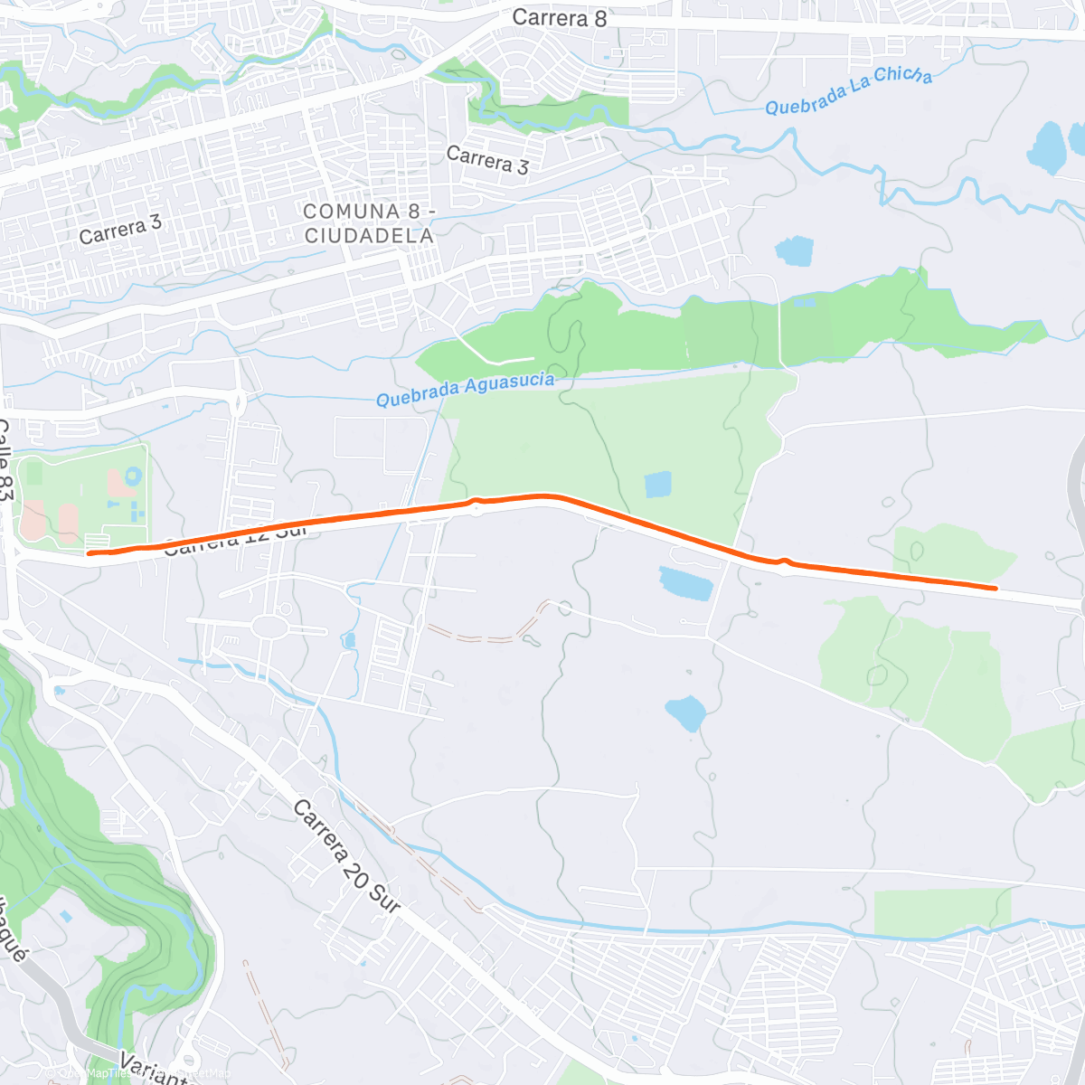 Map of the activity, Afternoon Run