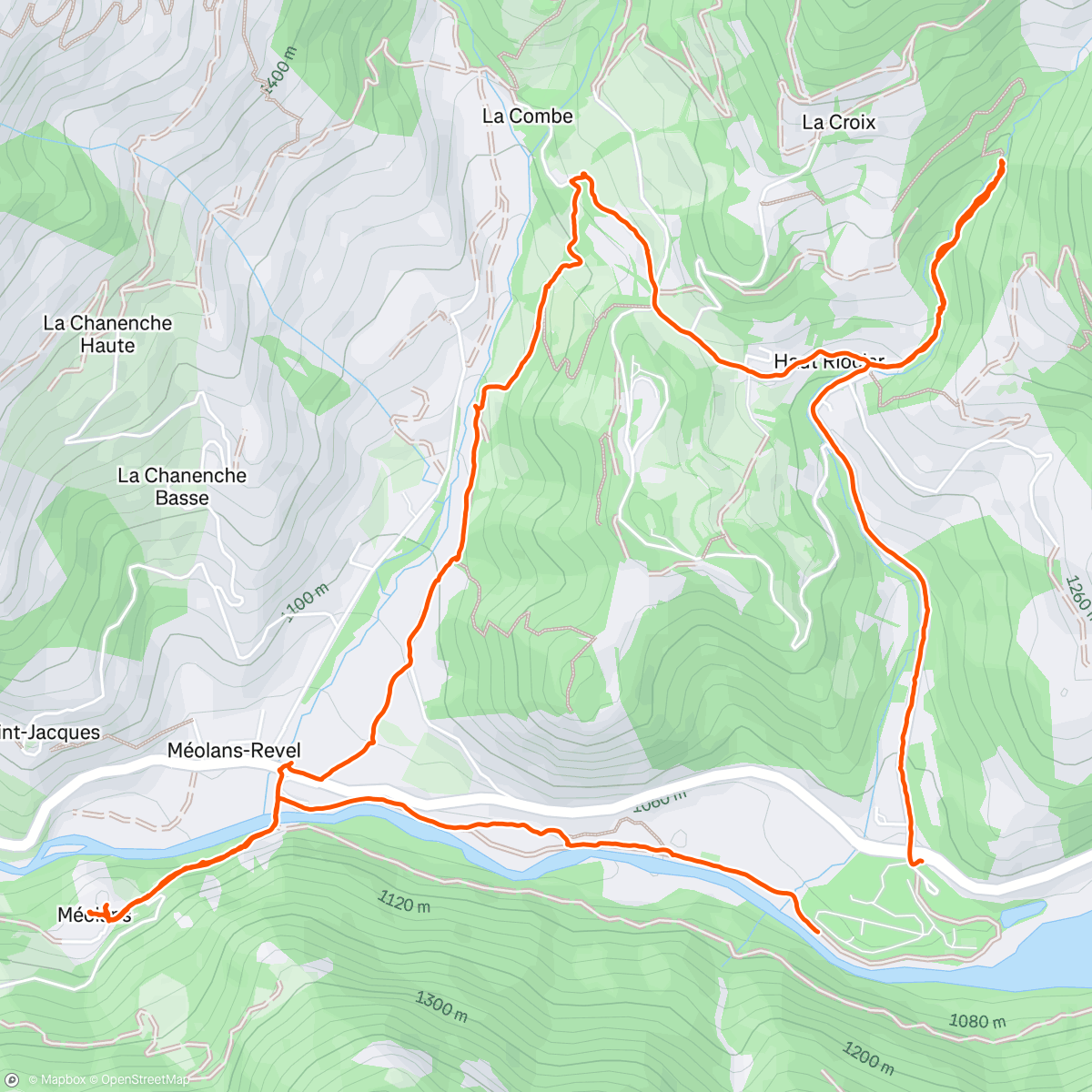 Map of the activity, Tour l' Ubaye, haute Rioclar