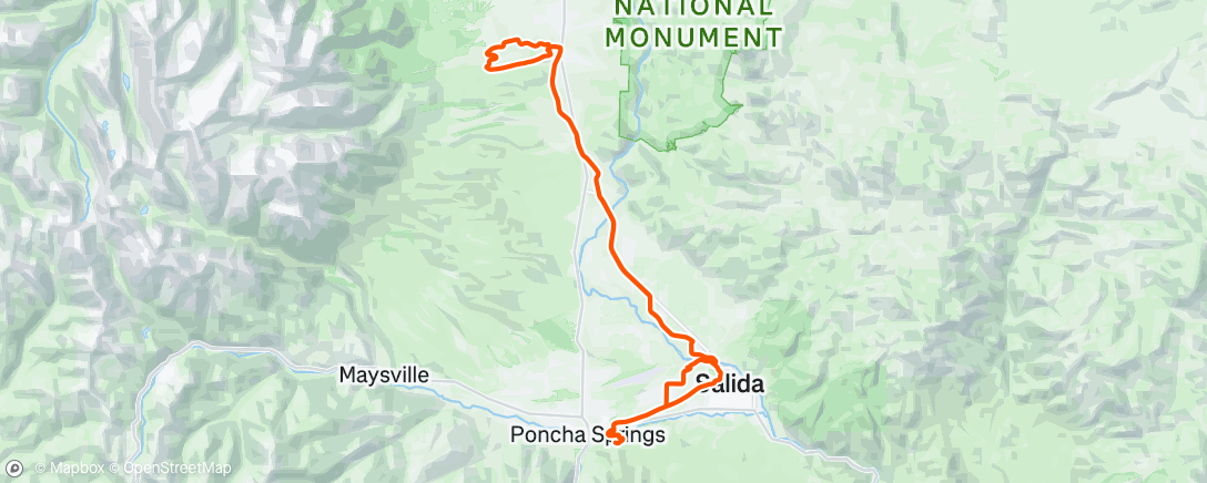 Map of the activity, Mesa Antero w Bo