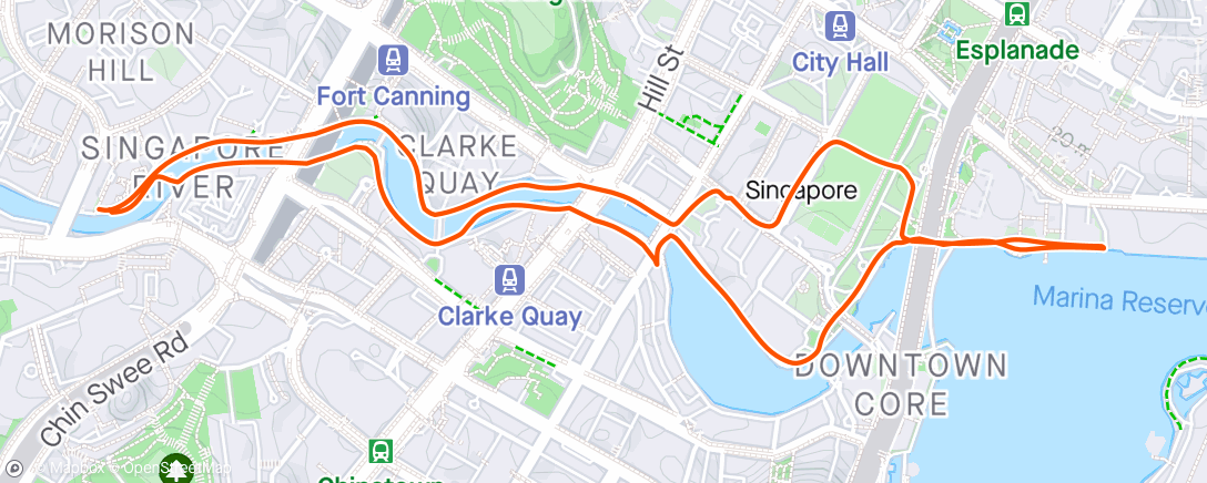 Map of the activity, Singapore morning run
