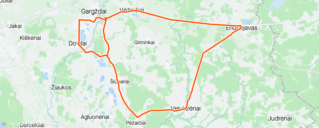 Map of the activity, Tour of Lithuania