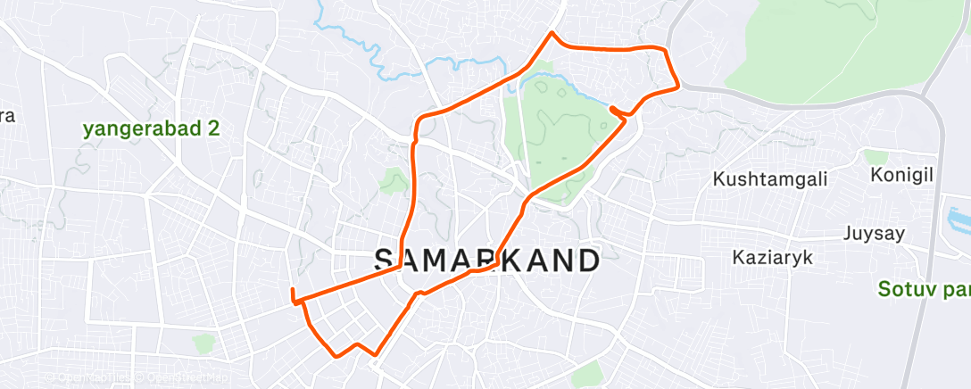 Map of the activity, Переменный бег 8мин/2мин