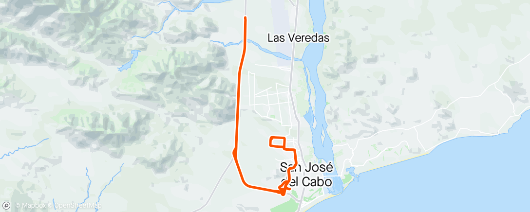 Map of the activity, Vuelta en bicicleta para grava matutina