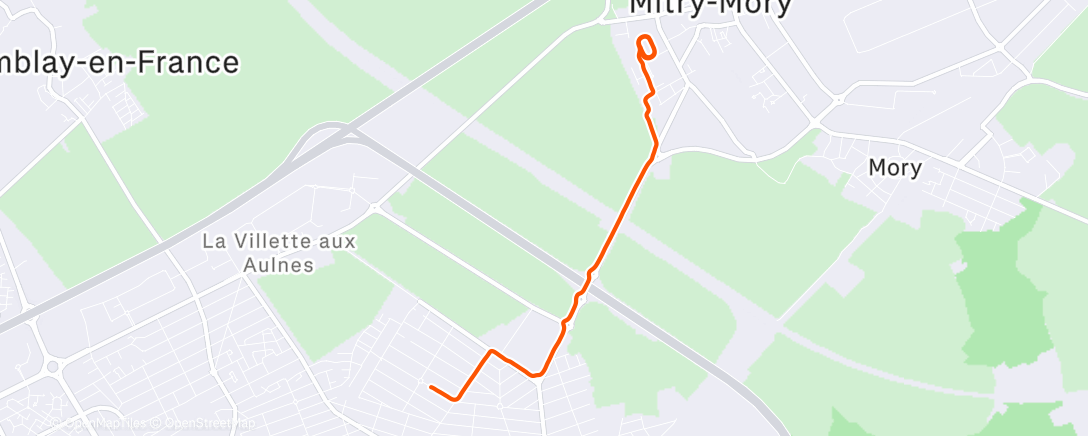 Map of the activity, Evening Run