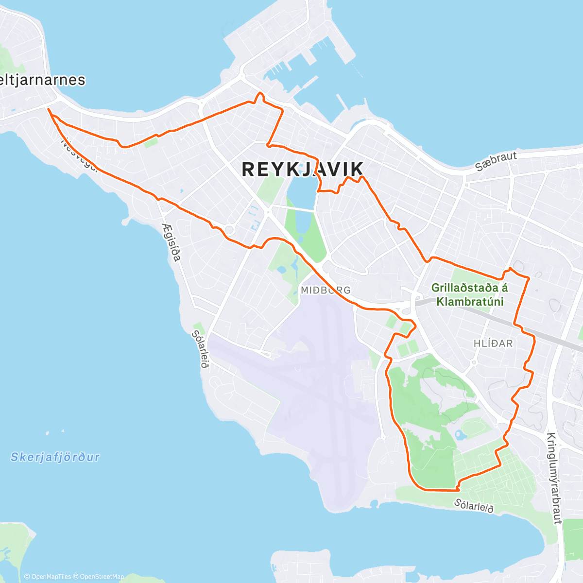 Map of the activity, Kirkjuhlaup TKS🏃🏼