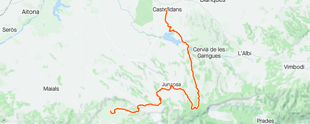 Mapa da atividade, Garrigues bike