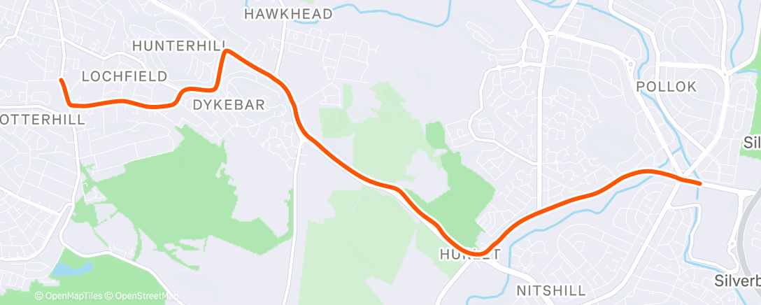 Map of the activity, Night Ride