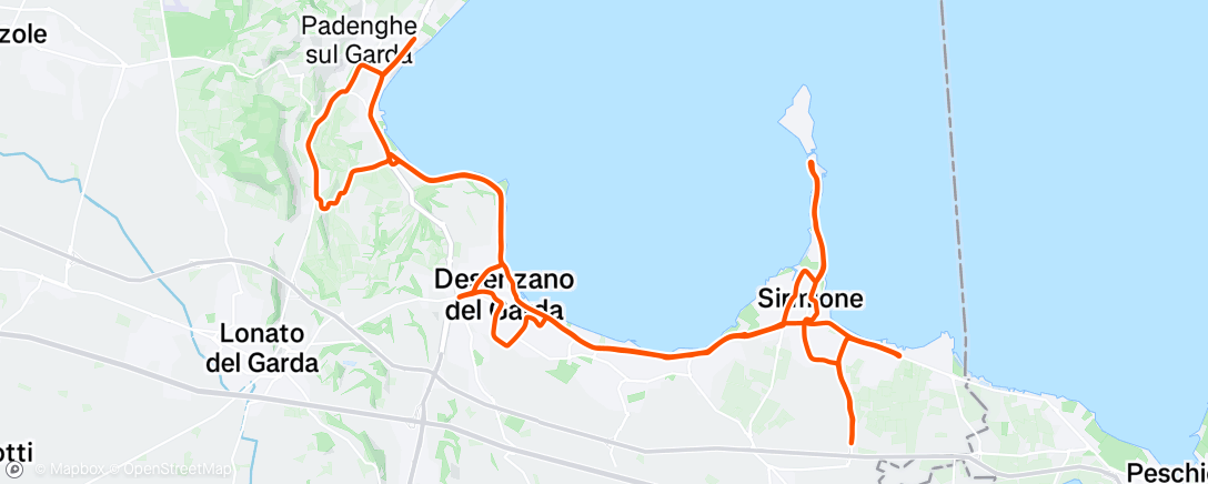 Map of the activity, Pedalata dell'ora di pranzo