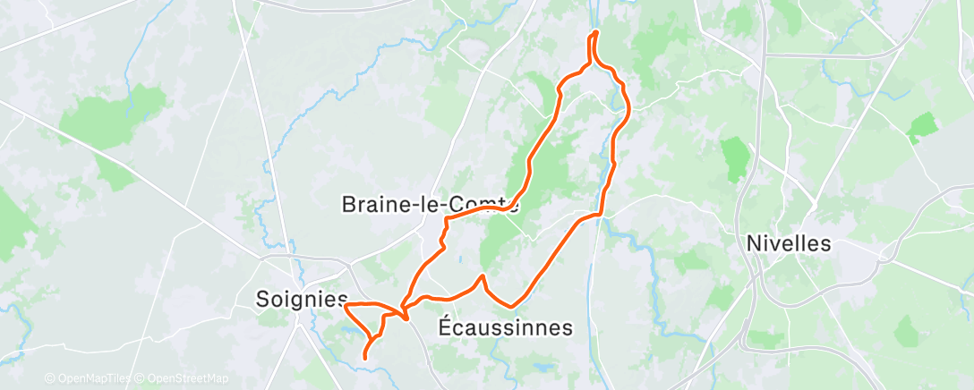Map of the activity, Sortie vélo le matin