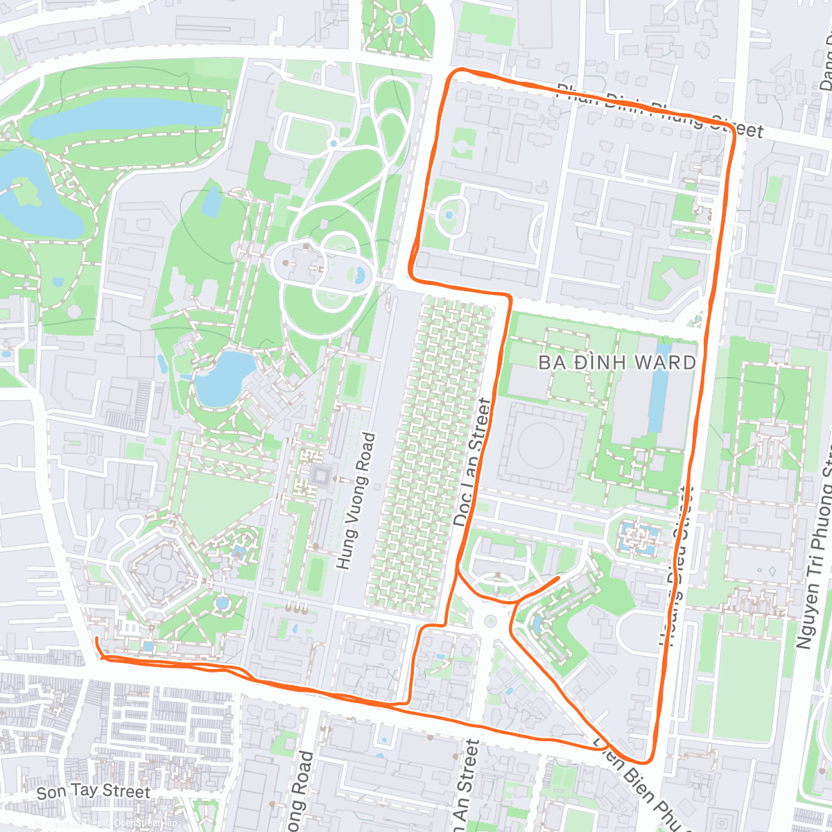 Map of the activity, Afternoon Run
