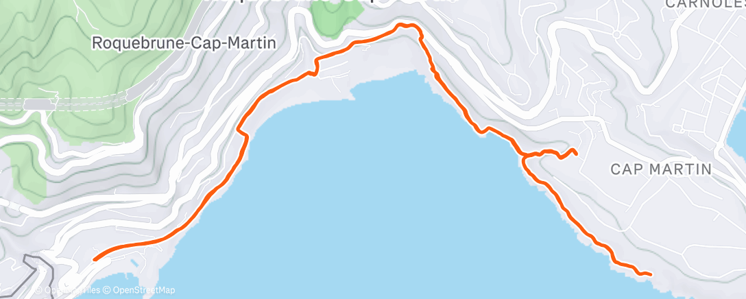 Map of the activity, Trail le matin