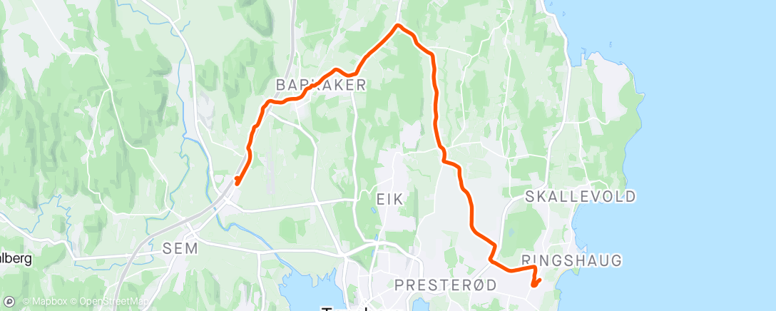 Mapa da atividade, Evening Nordic Ski