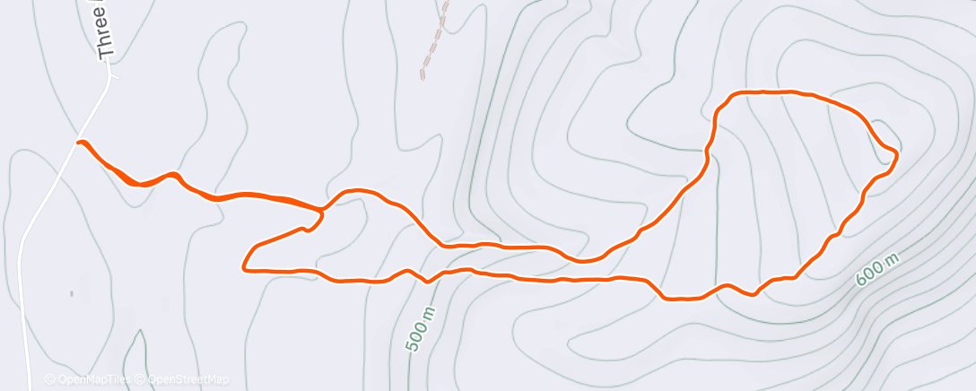 Map of the activity, Morning Hike