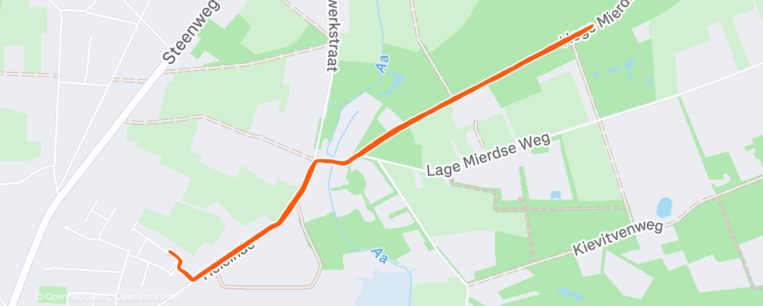 Map of the activity, Middagloop