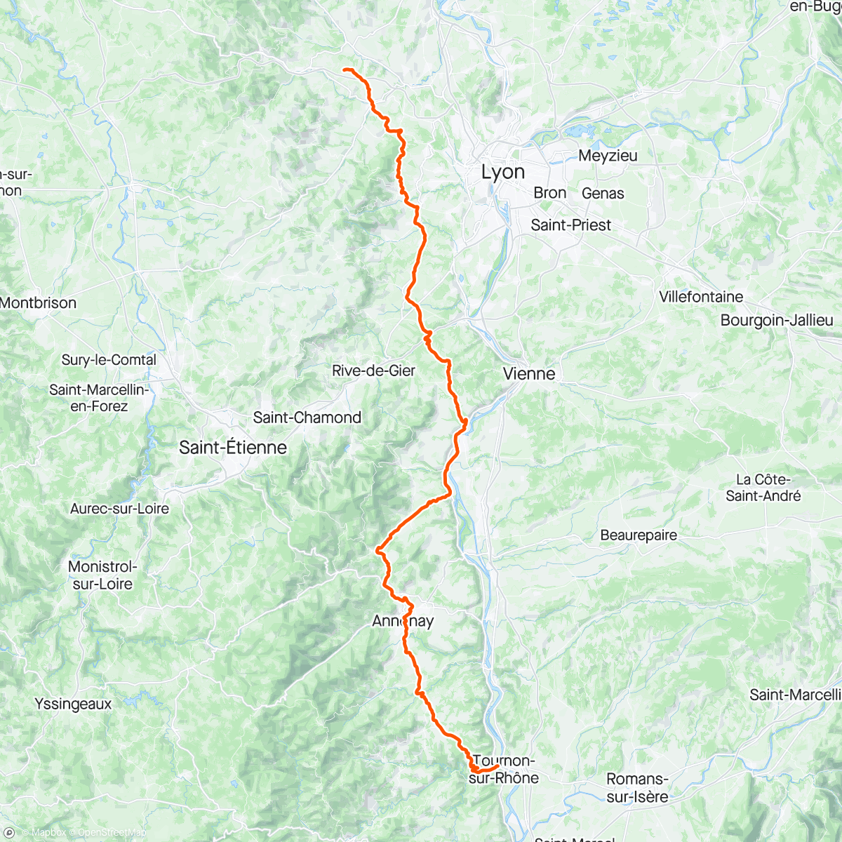 Map of the activity, Day 7 from Beaujolais to the Rhone