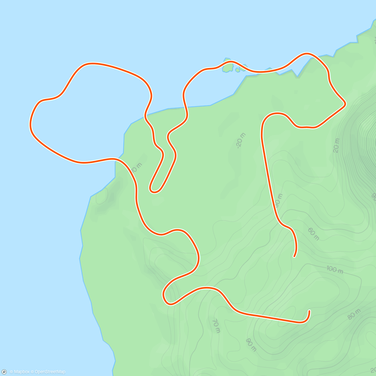 Mapa da atividade, Zwift - 5K Loop in Watopia