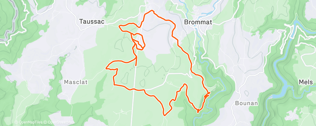 Map of the activity, Trail le midi