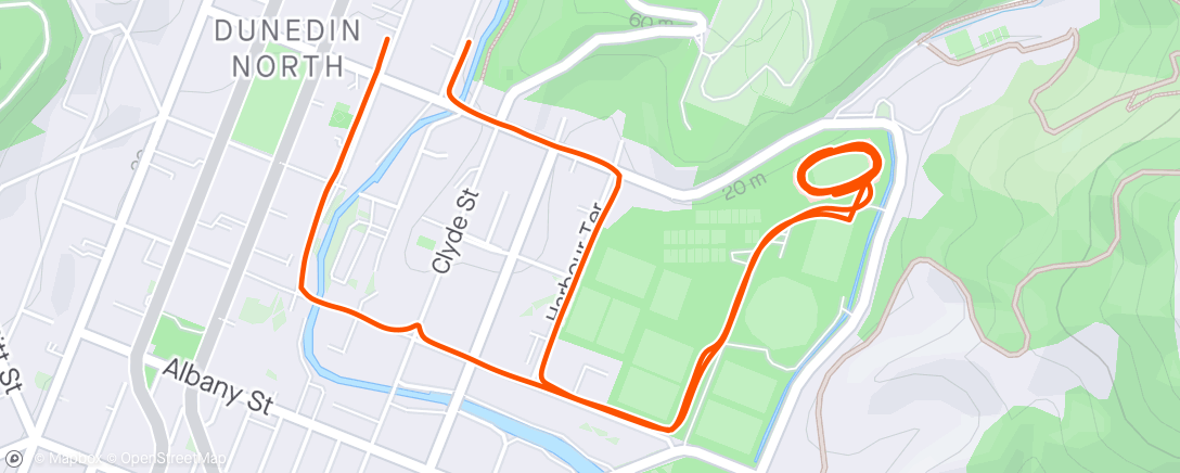 Map of the activity, ANZAC Hitout 3x1km, 1:00 rec 🥵