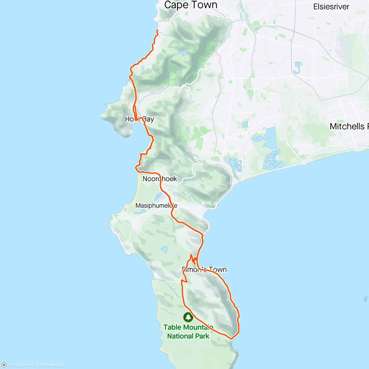 Map of the activity, Finally back on the bike