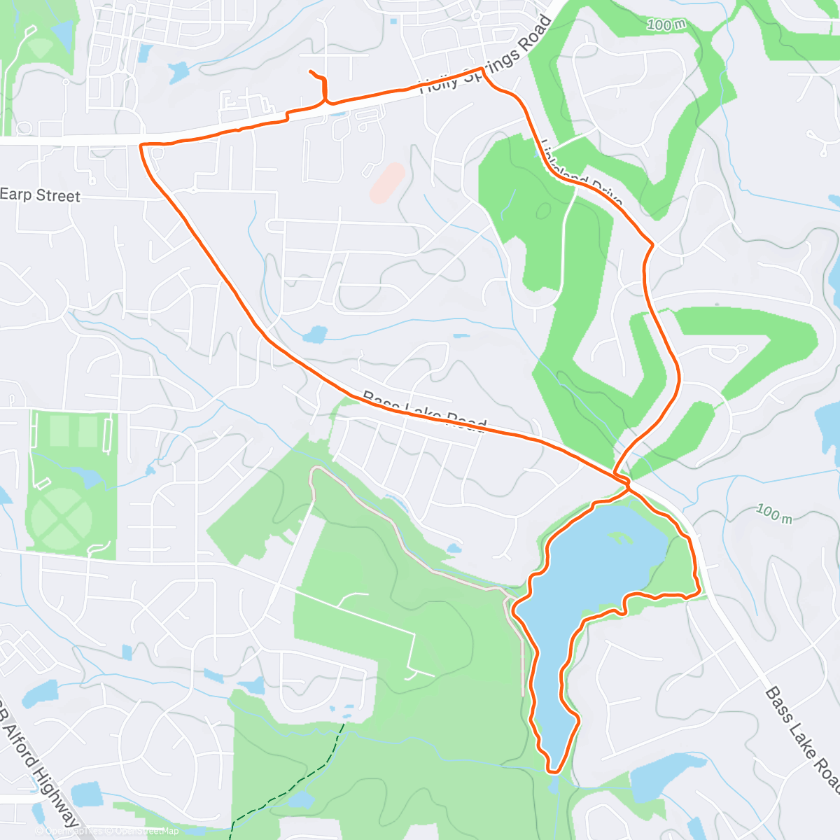 Map of the activity, Morning Run