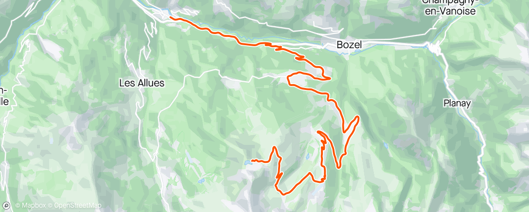 Map of the activity, ROUVY - Col de la Loze Downhill via Courchevel | France
