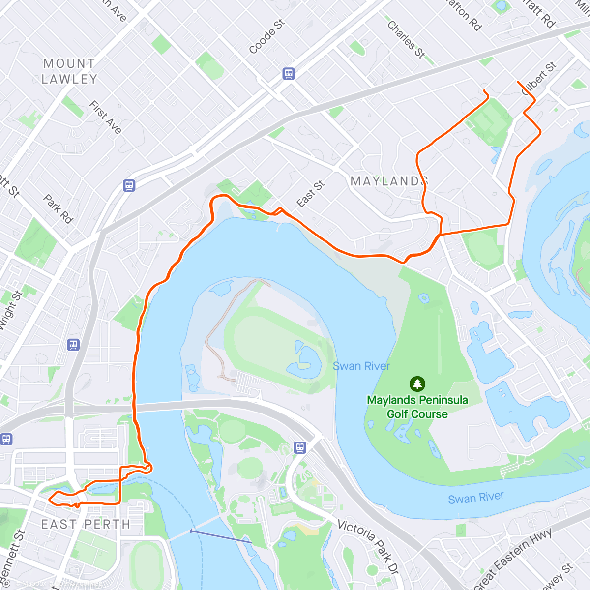 Map of the activity, River ride