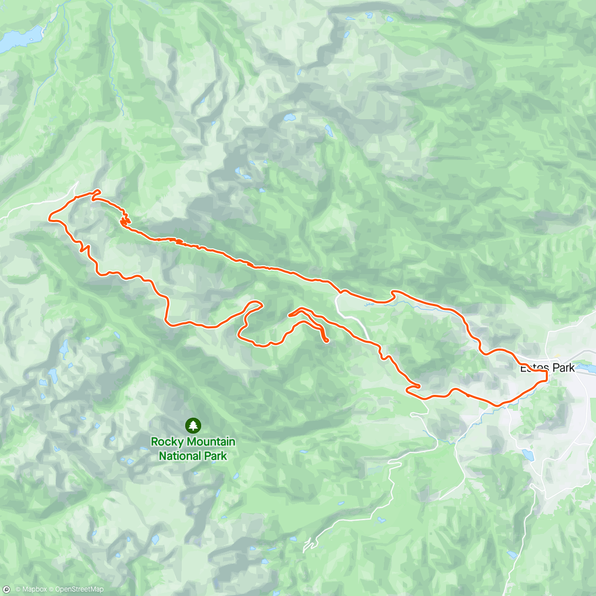 Map of the activity, Trail Ridge Road. Szokująco piękna runda.