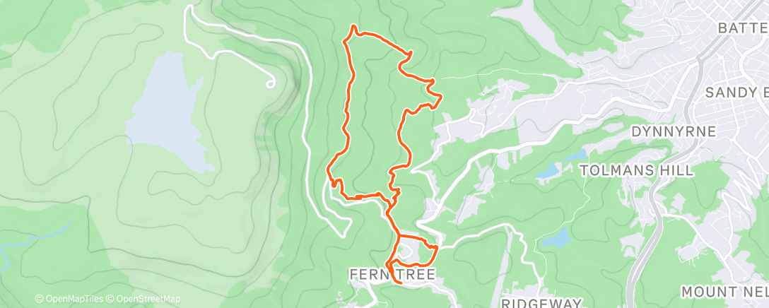Map of the activity, Evening MTB