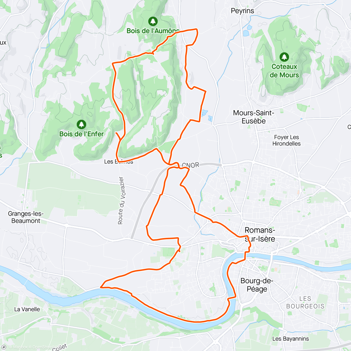 Map of the activity, Balade vélo